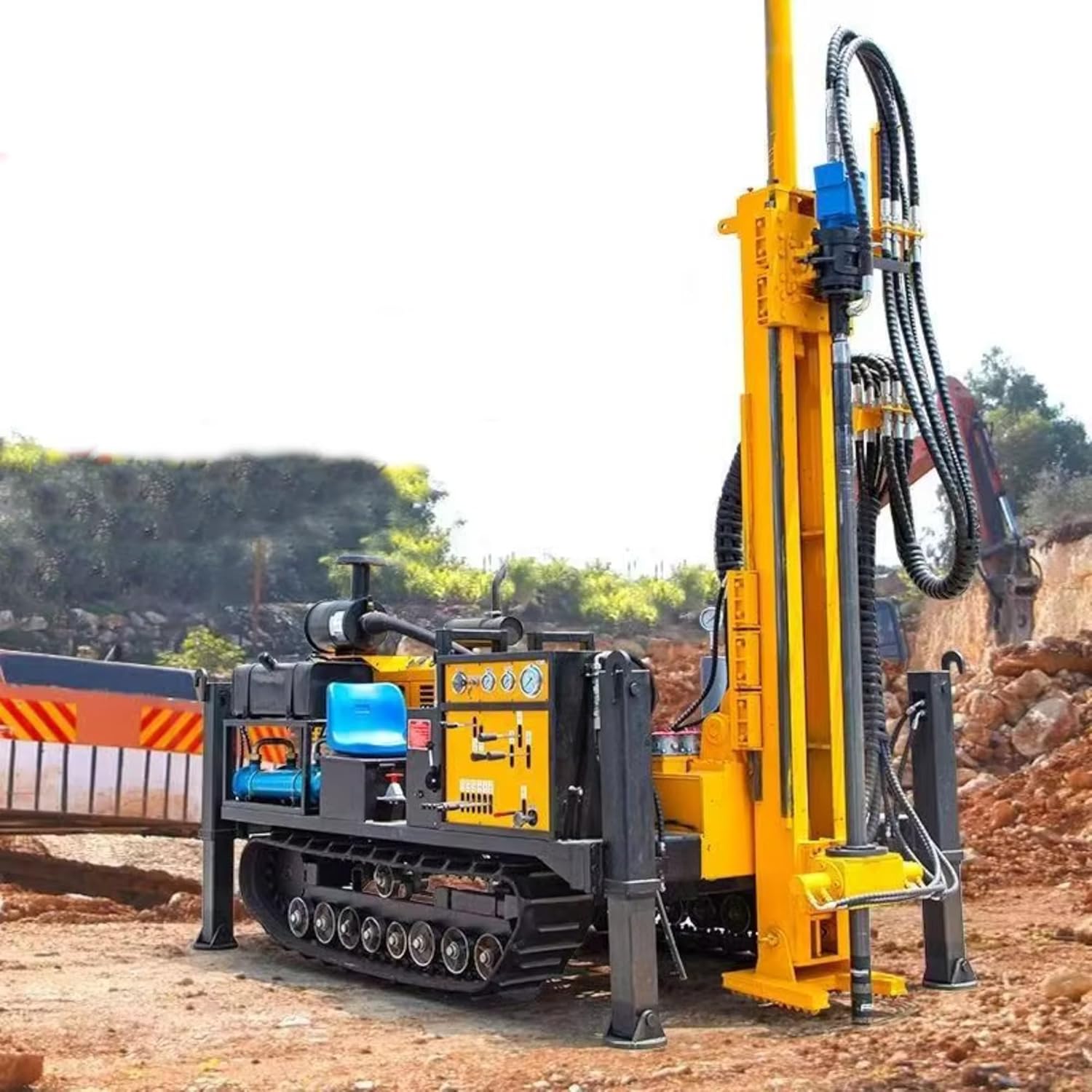 tracked water well drilling rig,crawler borehole drilling machine,hydraulic deep drilling equipment,off-grid water supply drill,should I buy a tracked well drilling rig,tracked well drilling rig pros cons unboxing and complete package contents