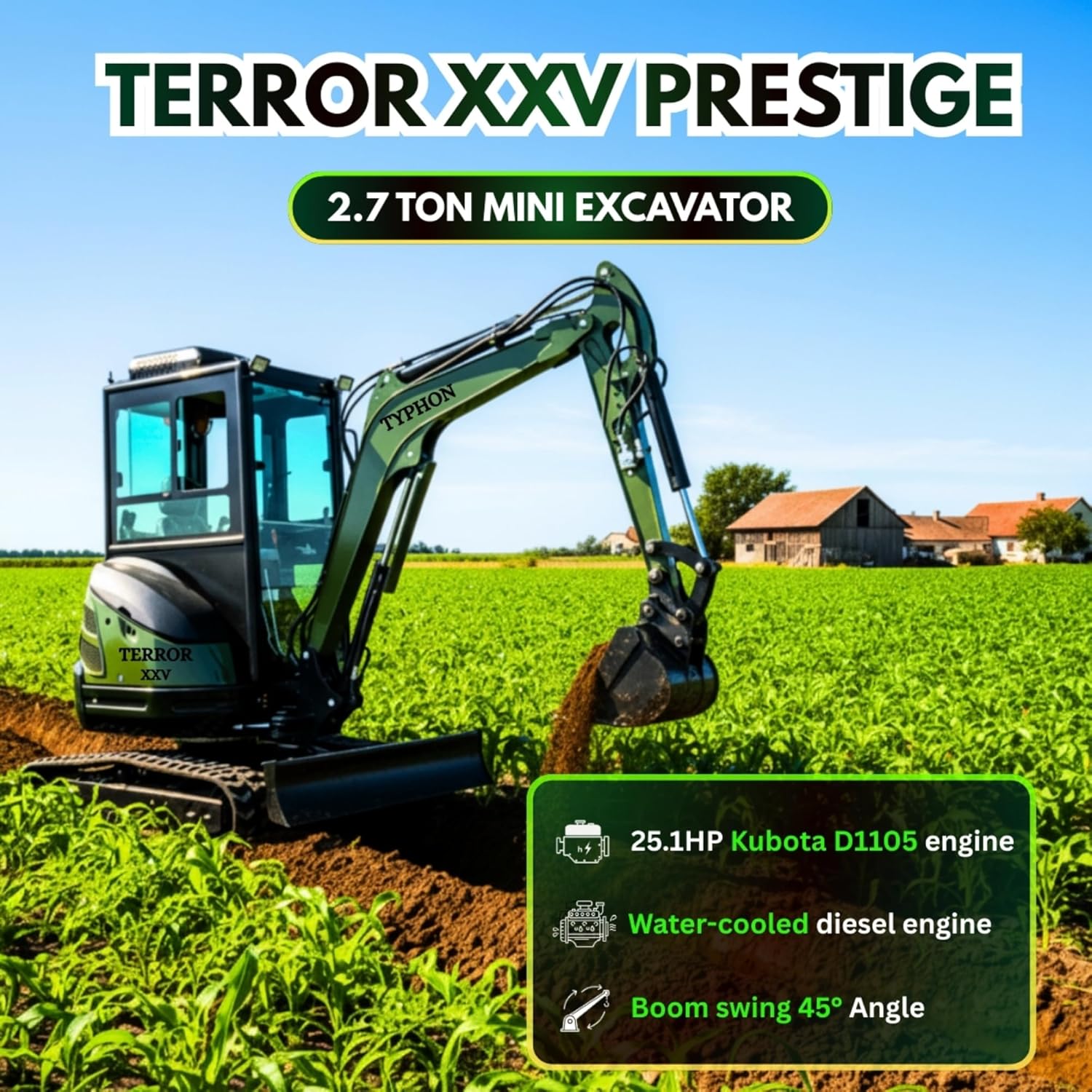 Step-by-step guide for TYPHON TERROR XXV mini excavator,TYPHON TERROR XXV review,best mini excavator with cab,TYPHON mini excavator pros cons,2.7 ton mini excavator worth buying,should I buy TYPHON TERROR XXV - complete tutorial