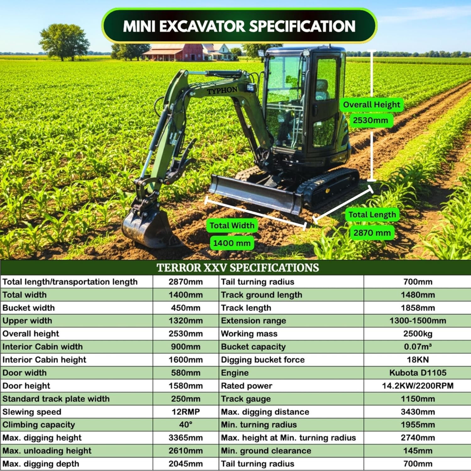 TYPHON TERROR XXV mini excavator,TYPHON TERROR XXV review,best mini excavator with cab,TYPHON mini excavator pros cons,2.7 ton mini excavator worth buying,should I buy TYPHON TERROR XXV performance testing and real-world results