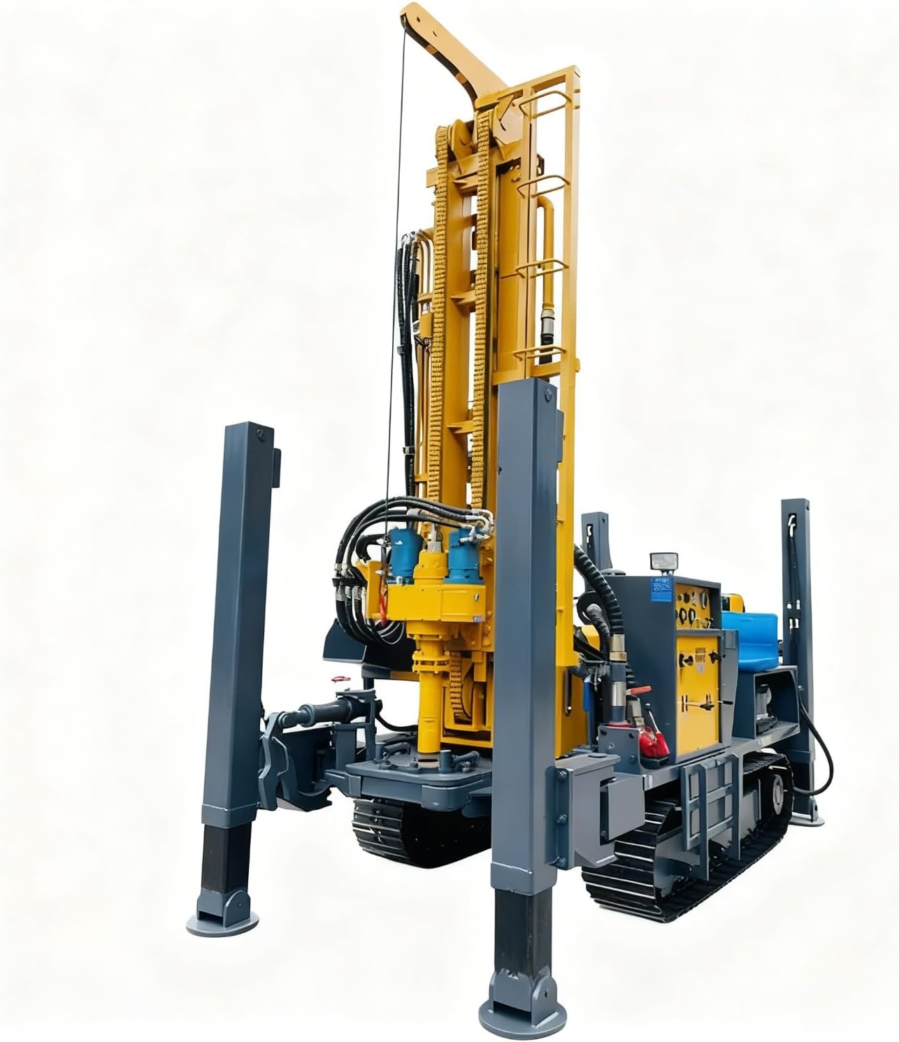 buy dual power water air drilling rig, hydraulic drilling rig for agricultural wells, tracked drilling rig customizable depth, dual power water air drilling rig pros cons, best geothermal drilling machine for homestead, should I buy a dual power drilling rig - detailed features and technical specifications